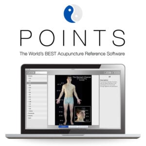 Acupuncture Points Software Image, showing using the software on a lap top